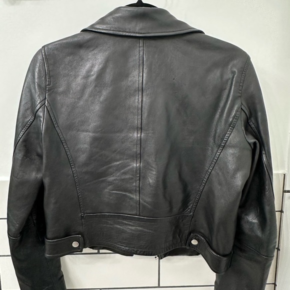 Theory black leather jacket - Picture 4 of 6